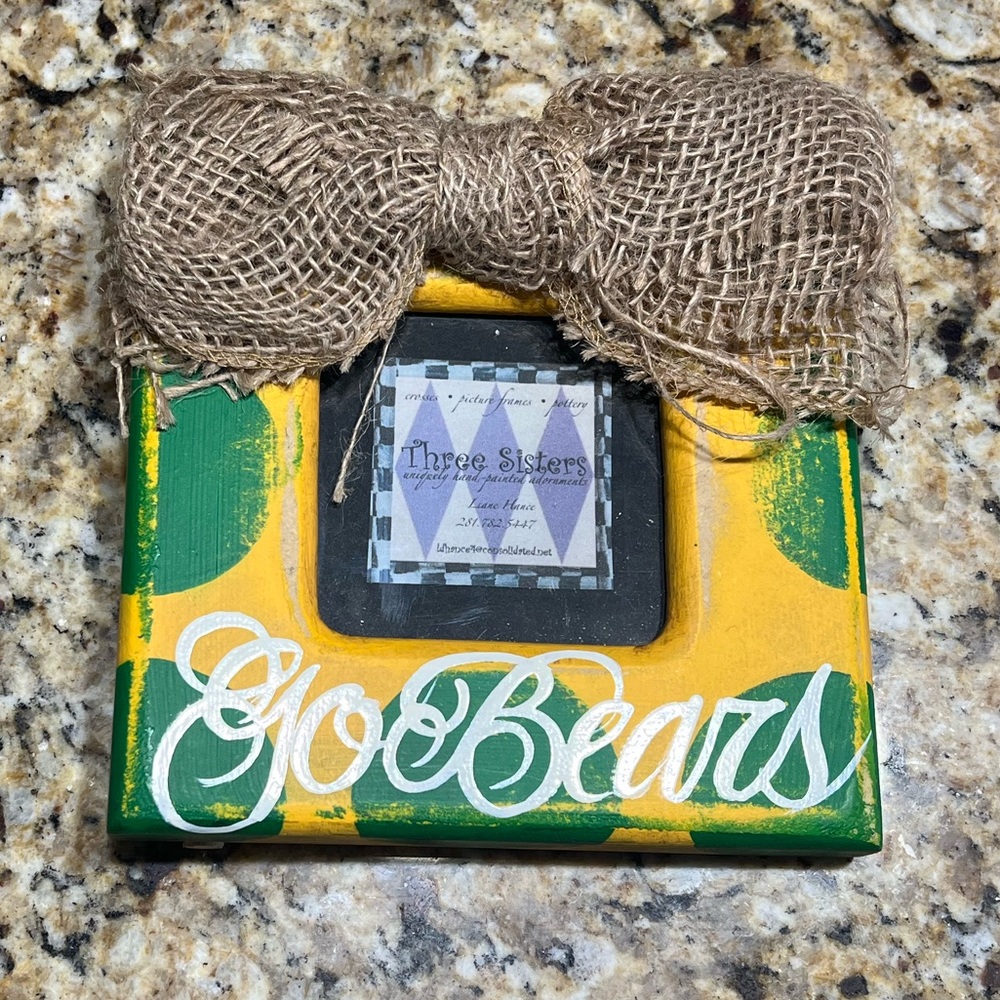 New - Baylor Go Bears Green and Yellow Picture Frame